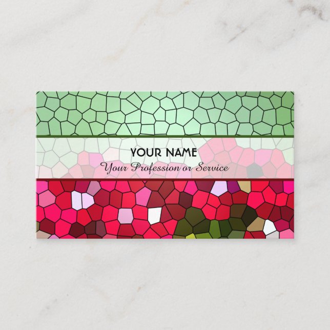 Abstract colourful mosaic tiles pattern business c card (Front)