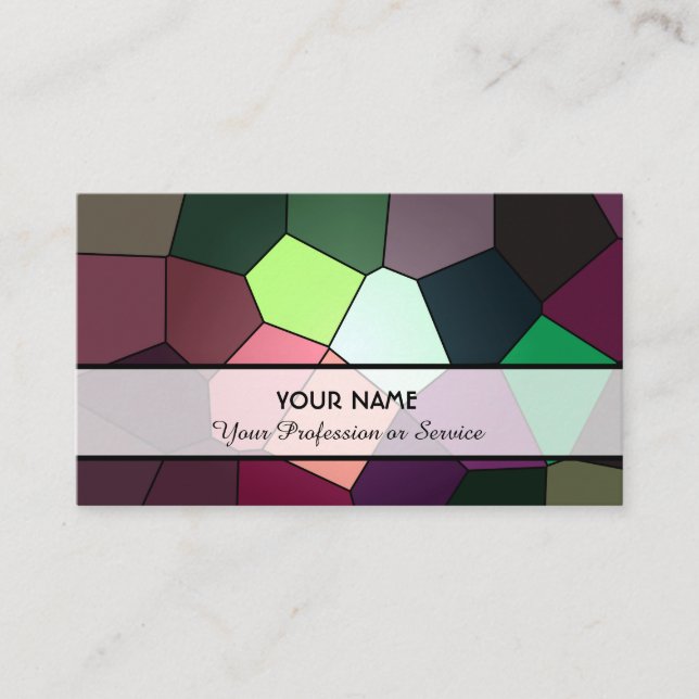 Abstract colourful mosaic tiles pattern business card (Front)