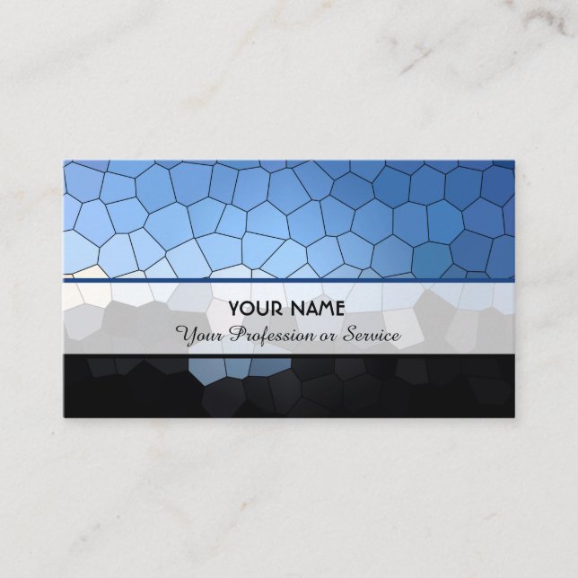 Abstract colourful mosaic tiles pattern business card (Front)