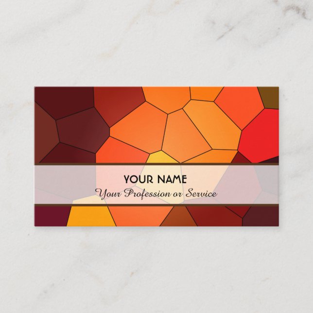 Abstract colourful mosaic tiles pattern business card (Front)