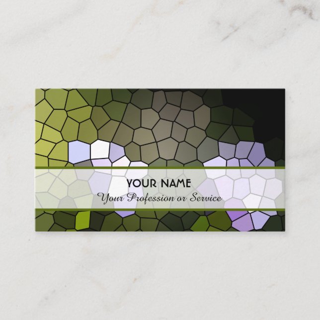 Abstract colourful mosaic tiles pattern business card (Front)
