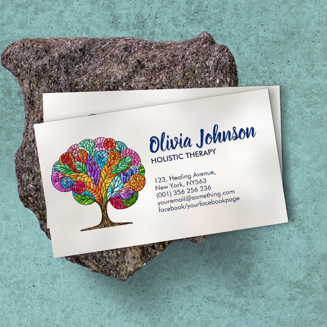 Abstract Colourful Mosaic Tree Business Card (Creator Uploaded)