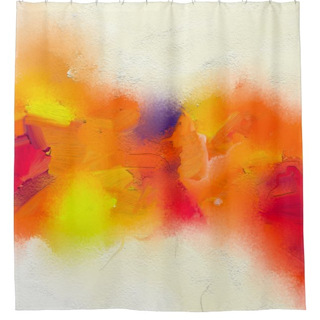 Abstract colourful oil painting on canvas texture. shower curtain (Front)