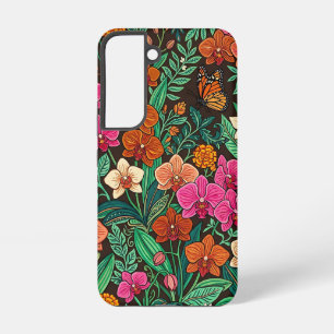 Abstract Colourful Orchids Butterfly Samsung Cases