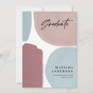 Abstract colourful painted graduation party announcement