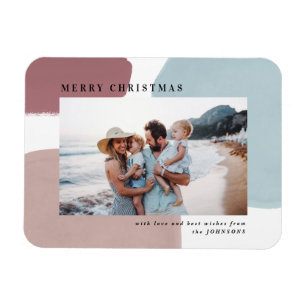 Abstract colourful painted holiday photo magnet