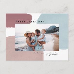 Abstract colourful painted holiday photo postcard