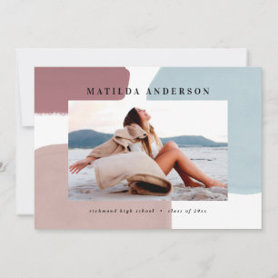 Abstract colourful painted photo graduation party announcement