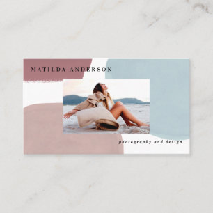 Abstract colourful painted photo modern business card