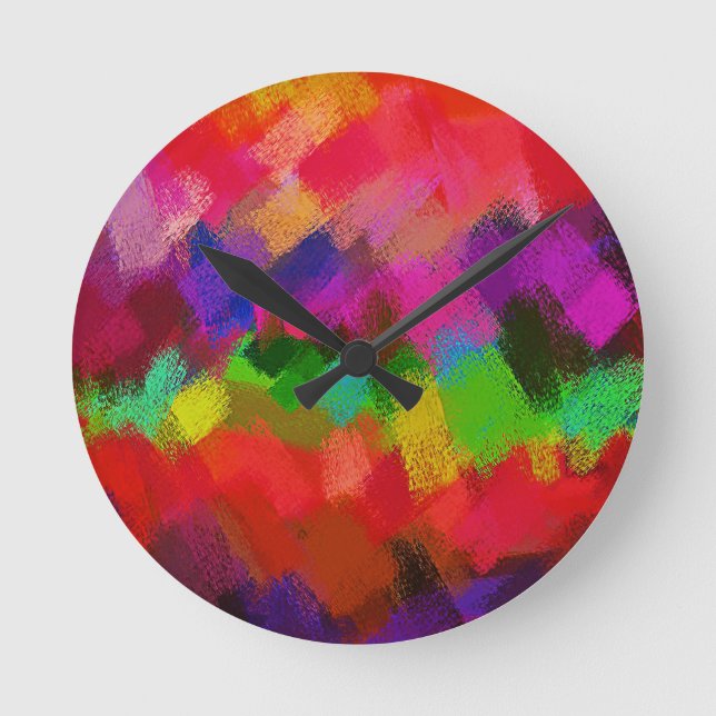 Abstract Colourful Painting #3 Round Clock (Front)