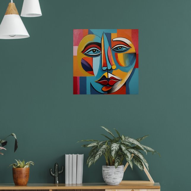 Abstract Colourful Painting of a Face Poster (Living Room 1)