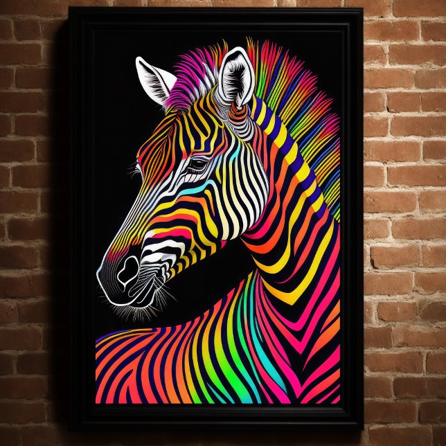 Abstract Colourful Painting of a Zebra 2:3 II Poster (Creator Uploaded)