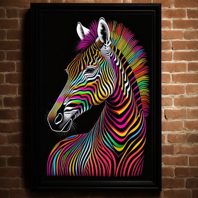 Abstract Colourful Painting of a Zebra 2:3 Poster (Creator Uploaded)