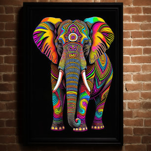 Abstract Colourful Painting of an Elephant 2:3 II Poster