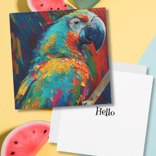Abstract Colourful Parrot Hello Keeping in Touch
