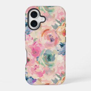 Abstract Colourful Pastel Flowers Floral Pattern iPhone 16 Case