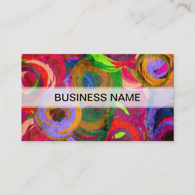 Abstract Colourful Pastel Pattern Business Card (Front)