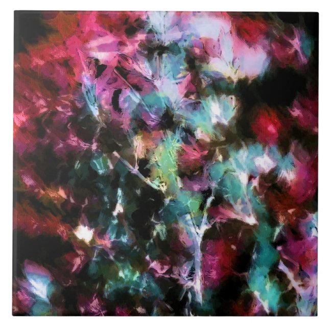 Abstract, colourful pattern, bright, elegant ceramic tile (Front)