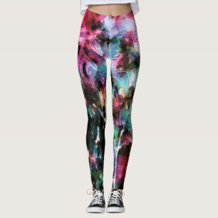 Abstract, colourful pattern, bright, elegant leggings