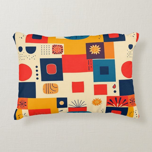 Abstract colourful pattern decorative cushion (Front)