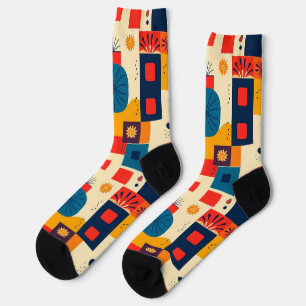 Abstract colourful pattern socks