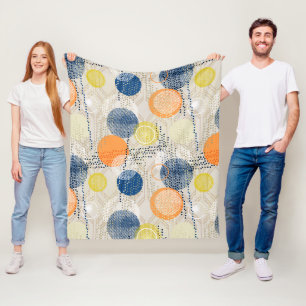 Abstract colourful polka dot fleece blanket