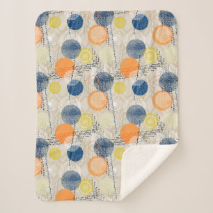 Abstract colourful polka dot sherpa blanket