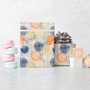 Abstract colourful polka dot wrapping paper