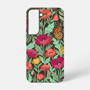 Abstract Colourful Poppies Butterfly Samsung Cases