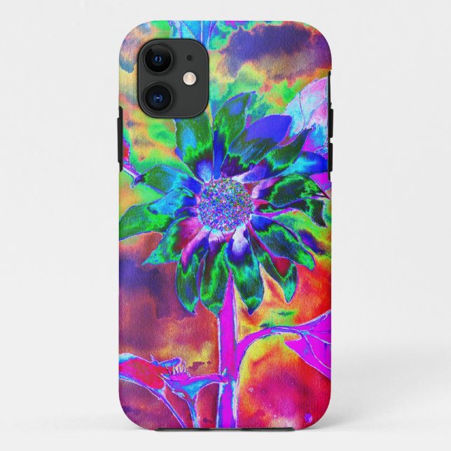  Abstract colourful  psychedelic chakra sunflower  Case-Mate iPhone Case (Back)