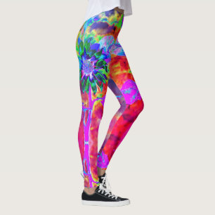  Abstract colourful  psychedelic chakra sunflower  Leggings