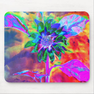  Abstract colourful  psychedelic chakra sunflower  Mouse Pad