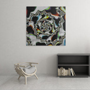 Abstract Colourful Psychedelic Spiral Fractal Poster