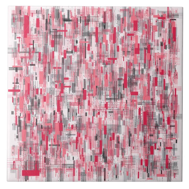 Abstract Colourful Quantum Chaos Pattern  Ceramic Tile (Front)