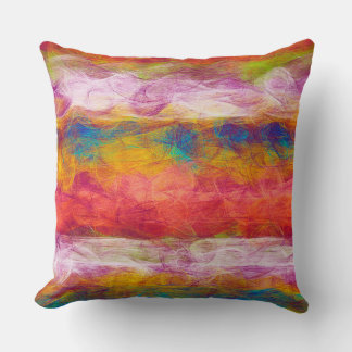 Abstract Colourful Radial Pastel Pattern Cushion
