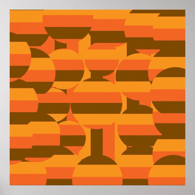 abstract colourful retro circles pattern poster (Front)