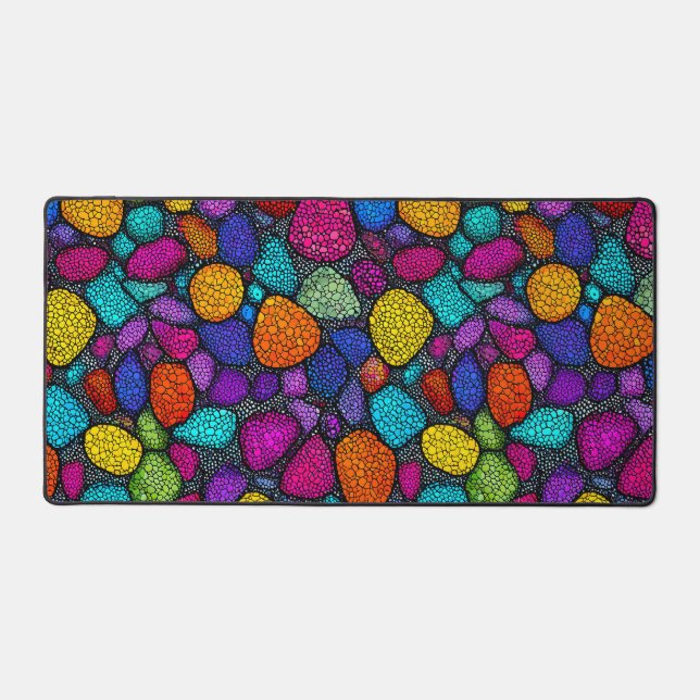 Abstract colourful rocks desk mat (Front)