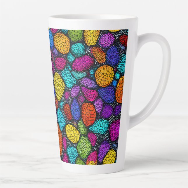 Abstract colourful rocks latte mug (Right)