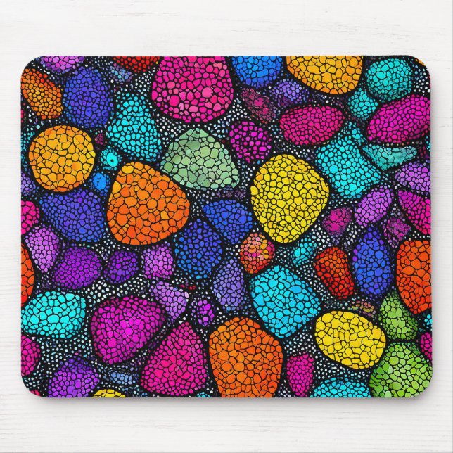 Abstract colourful rocks mouse pad (Front)