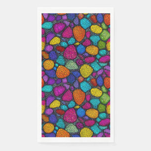 Abstract colourful rocks napkin