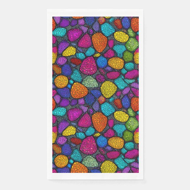 Abstract colourful rocks napkin (Front)