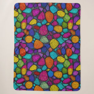 Abstract colourful rocks sherpa blanket