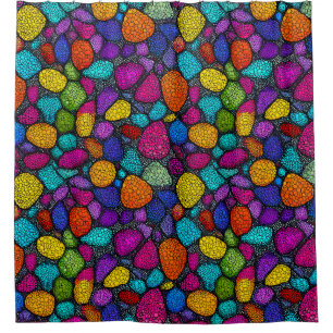Abstract colourful rocks shower curtain