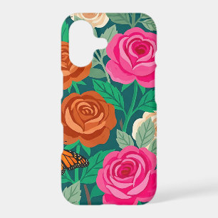 Abstract Colourful Roses & Butterflies iPhone Case