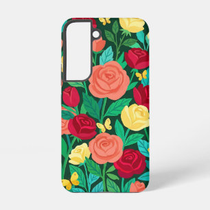 Abstract Colourful Roses Butterflies Samsung Cases