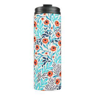 Abstract Colourful Roses: Vintage Floral Thermal Tumbler