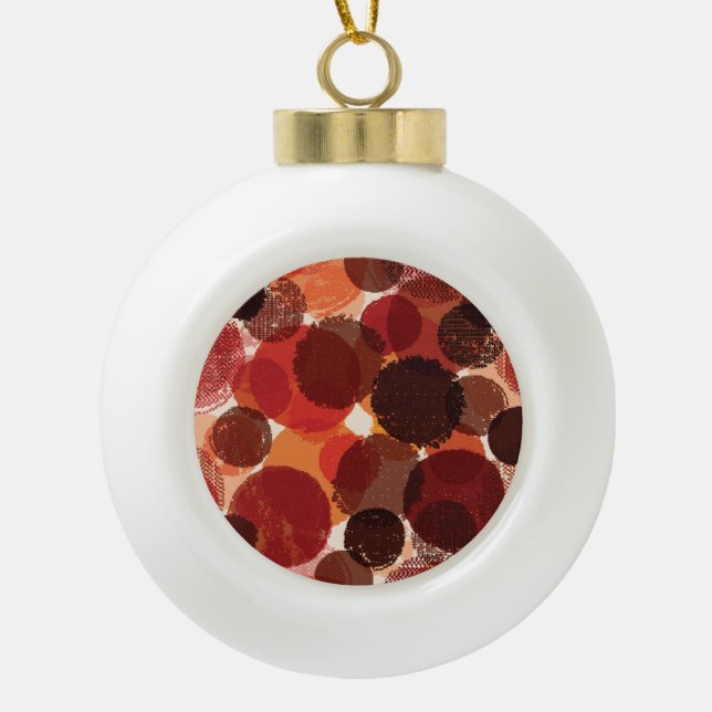 Abstract Colourful Seamless Patterns Collection Ceramic Ball Christmas Ornament (Front)