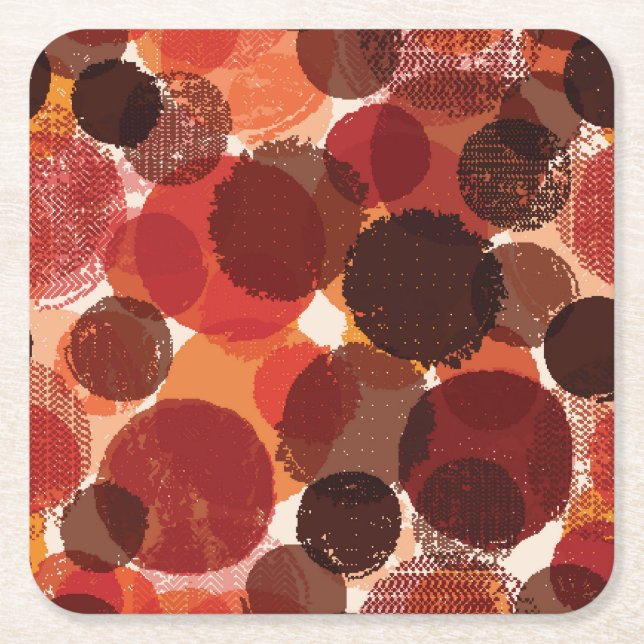 Abstract Colourful Seamless Patterns Collection Square Paper Coaster (Front)