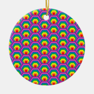 Abstract colourful shapes ceramic ornament