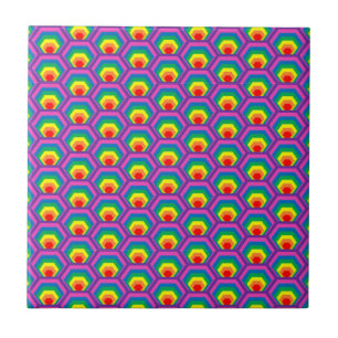 Abstract colourful shapes ceramic tile